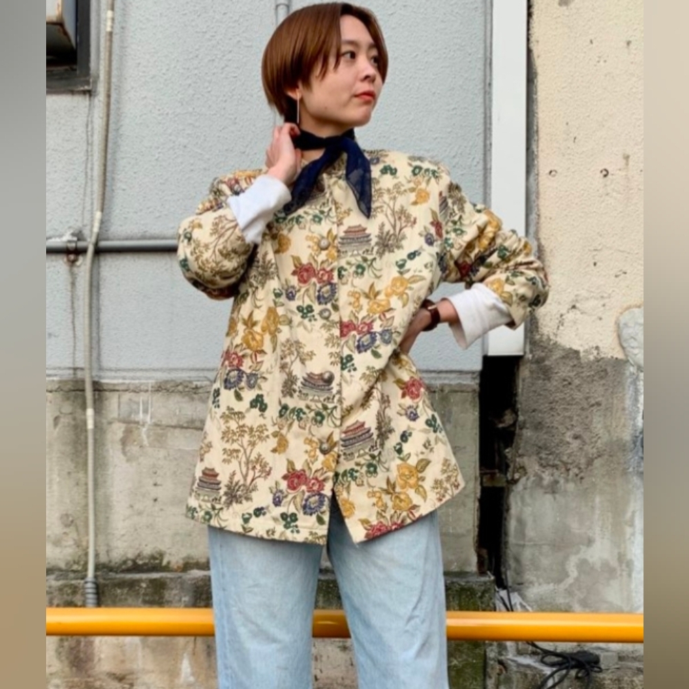 ERIN LONDON Women's Chinese Brocade Jacket Embroidered Tapestry